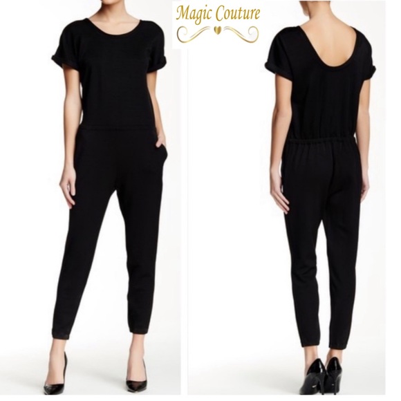 Theory Pants - Theory Black Knit Scoop Neck Jumpsuit with Pockets🖤🖤🖤